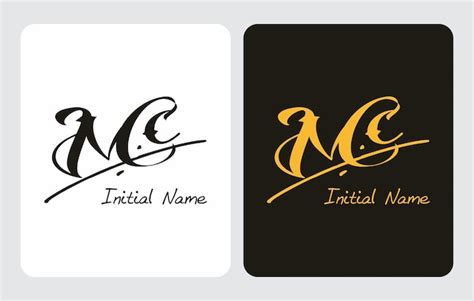 Premium Vector Mc M C Initial Handwriting Mc Initial Handwriting