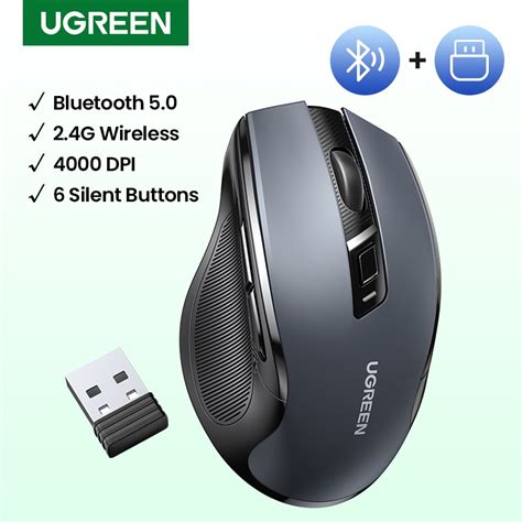 Ugreen Wireless Bluetooth Mouse With Silent Buttons G With Usb