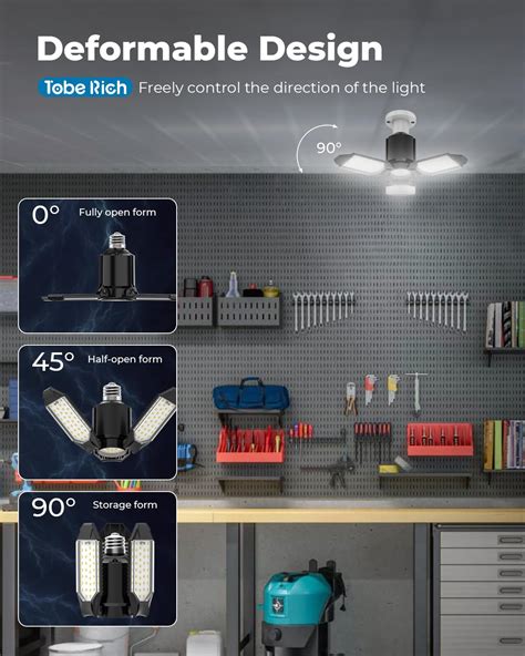 Snapklik Toberich Led Garage Lights Pack Lm Shop Lights