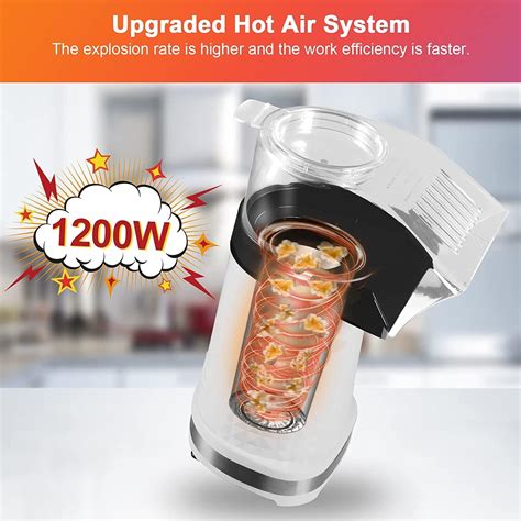 Hot Air Popcorn Popper High Pop Rate Personal Air Popcorn Maker With Measuring Cup Etl