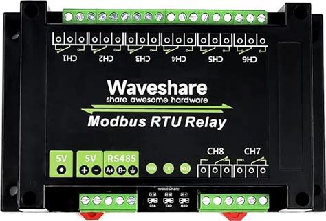 Waveshare Industrial Modbus RTU 8 Ch Relay Module With RS485 Interface