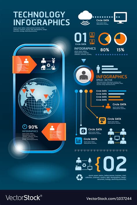 Information technology infographics Royalty Free Vector
