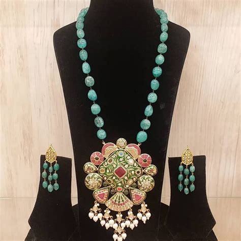 Beautiful Beaded Necklace Set From Queen Jewels South India Jewels