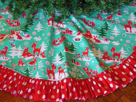 Christmas Tree Skirt Retro Tree Skirt Whimsical Tree Skirt