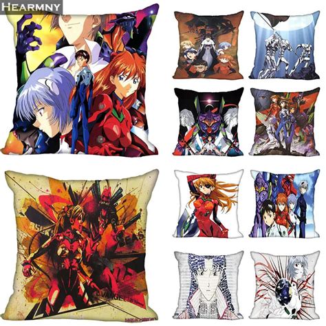 New Neon Genesis Evangelion Pillow Cover Bedroom Home Office Decorative Pillowcase Square Zipper