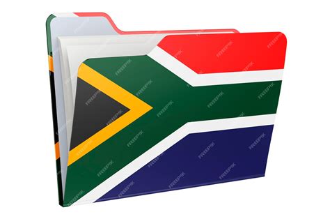 Premium Photo Computer Folder Icon With South African Flag 3d Rendering