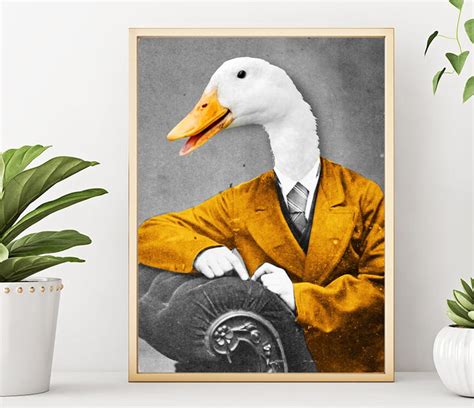 Goose Quirky Animal Art Print Poster Weird Funny Comedy Etsy