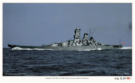 Ijn Battleship Yamato On Sea Trials At Sukumo Kōchi Japan On Oct 30