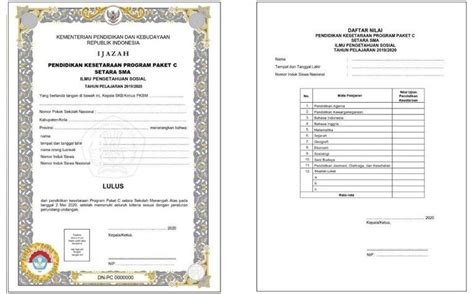 Contoh Ijazah Paket C 2020 53 Koleksi Gambar