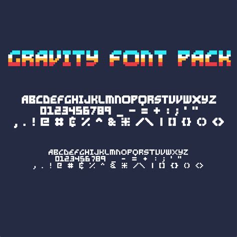 Gravity Pixel Font Pack by jotson