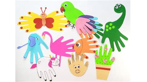 Handprint Cut out Activities for kids/Craft for kids. - YouTube