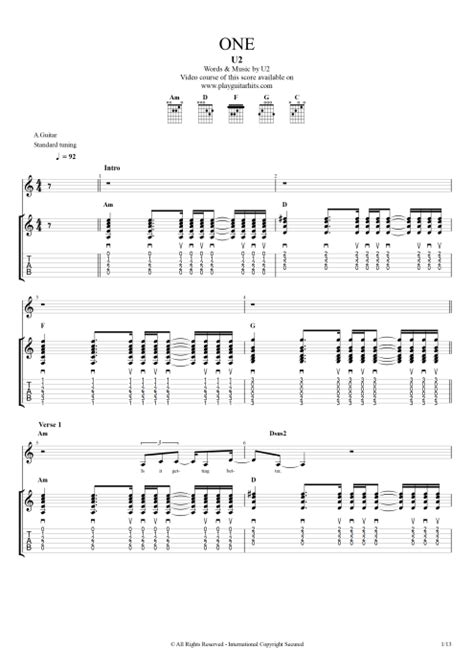 Guitar Chords One U