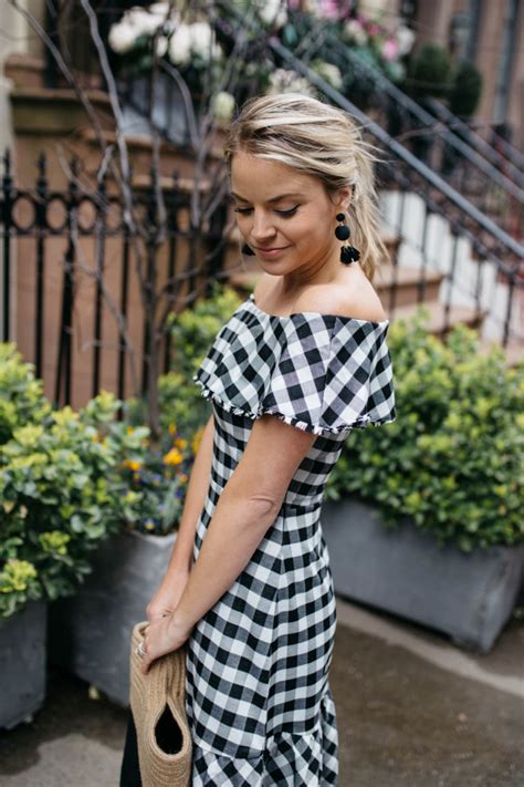 Gingham Off The Shoulder Dress Styled Snapshots