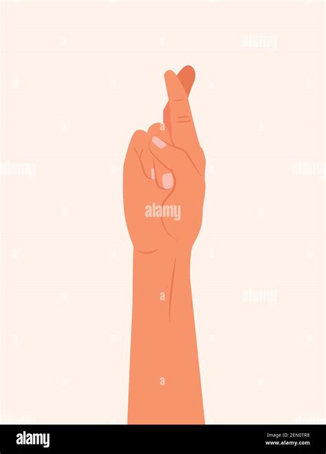 Promise Hand Symbol Crossed Two Fingers Isolated Gesture Luck