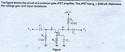 Solved The Figure Shows Thecircuit Of A Common Gate Jfet Amplifierthe Jfet Has G2500us