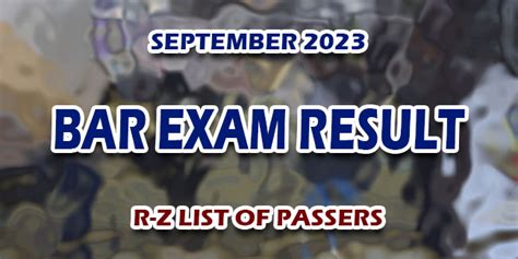 BAR Exam Result September 2023 R-Z LIST OF PASSERS | NewsFeed