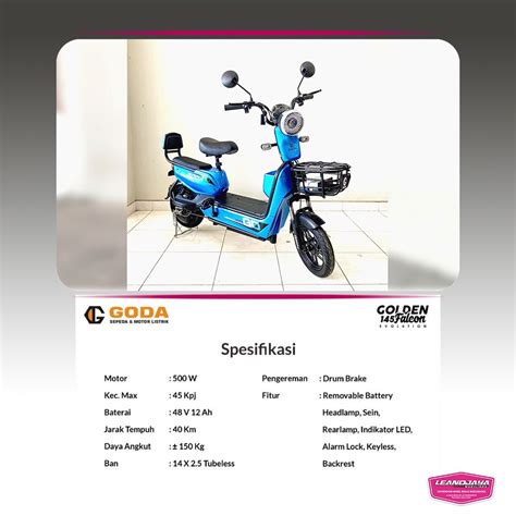 Jual Sepeda Listrik Goda Golden Falcon Spesial Lcd Display Dan