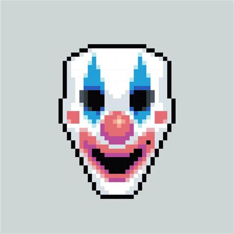 Mask pixel art clown.pixelated clown mask design for logo, web, mobile app, badges and patches ...