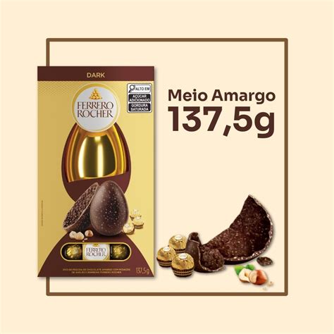 Ovo de Páscoa Ferrero Rocher Dark Meio Amargo 137 5g Cafezale