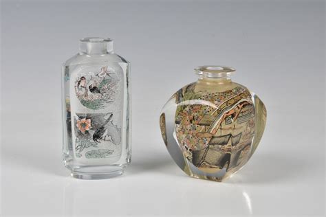 Lot Two Chinese Inside Painted Glass Snuff Bottles