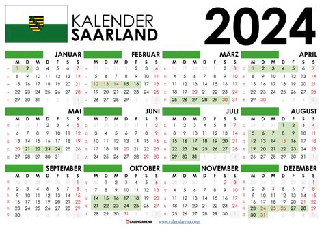 Kalender Saarland Mit Ferien Feiertage