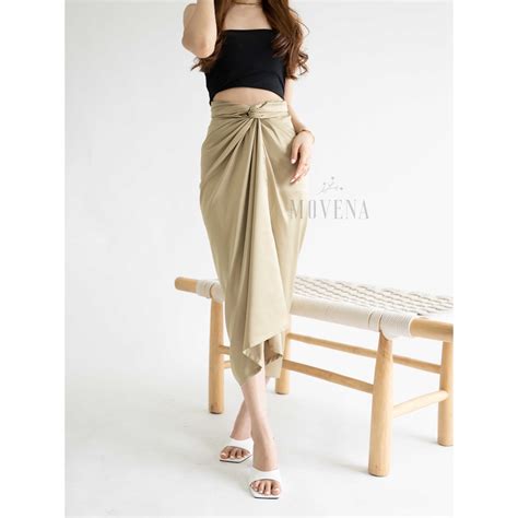 Jual Allie Satin Wrap Skirt Pareo Skirt Rok Lilit Satin Rok Lilit