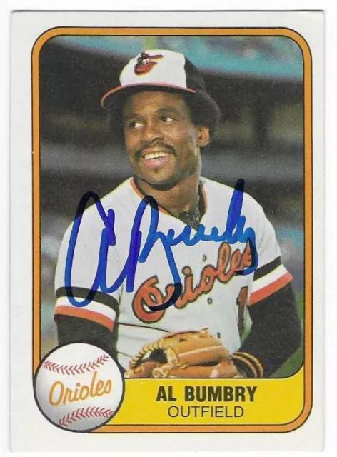 AL BUMBRY 1981 Fleer Autographié Signé 172 Orioles Baltimore EUR 2 65