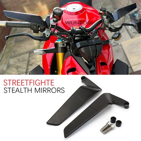 For Ducati Streetfighter V V V S Motorcycle Rearview Mirror Stealth