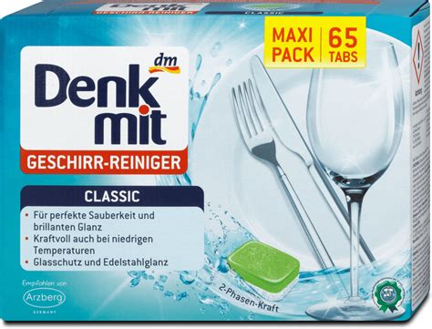 Denkmit Geschirr Reiniger für Spülmaschinen Tabs 65 St dm at