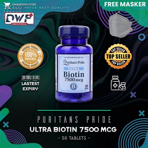 Jual PURITAN PRIDE BIOTIN 7500 Mcg 50 TABLETS Shopee Indonesia