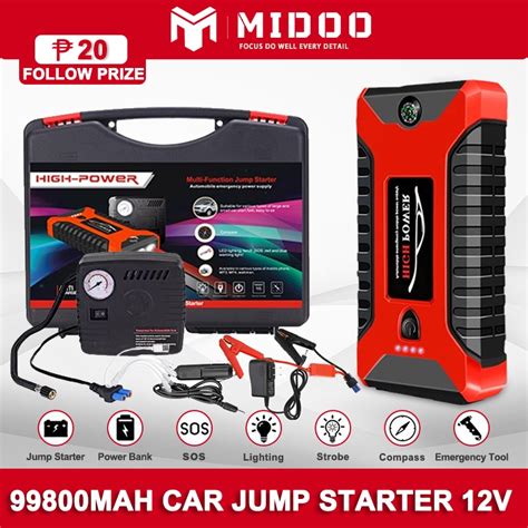 Midoo Car Jump Starter 12v Multifunction 99800mah Emergency Power Bank