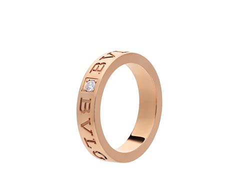 Rose Gold BVLGARI BVLGARI Ring With 0 04 Ct Diamonds Bulgari Official