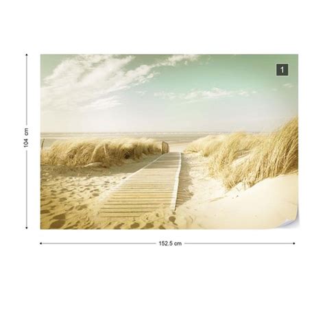 Fotobehang Pastel Colours Sandy Beach VEL 152 5cm X 104cm 130gr