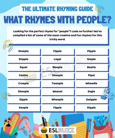 What Rhymes With People Learn English With These Fun Rhyming Words Eslbuzz