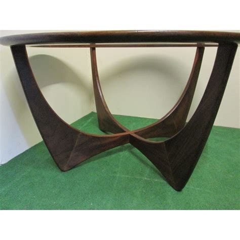 Round Vintage Teak Coffee Table With Glass By G Plan