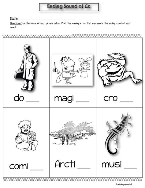 Phonics Prep: Ending Sounds Worksheets — Kindergarten Kiosk