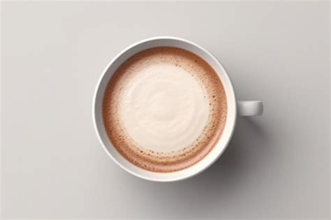 Premium Photo Topdown View Hot Cocoa Frothy Milk In Ceramic Cup