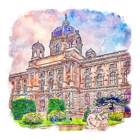 Premium Vector Vienna Austria Watercolor Sketch Hand Drawn Illustration