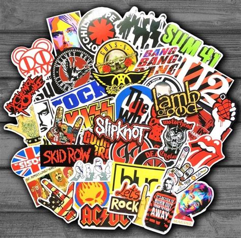 Rock N Roll Stickers Pack 50 Pcs Vinyl Decals Singer Pvc Etsy