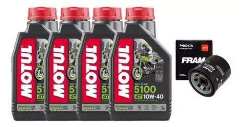 Kit Troca Oleo E Filtro Kawasaki Zx 6r Motul 5100 10w40 Frete grátis