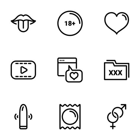 Set Of Black Vector Icons Isolated On White Background On Theme Sex Love 6661443 Vector Art