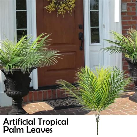 Heads Artificial Tropical Palm Leaves Tree Fake Plants Decoratiob