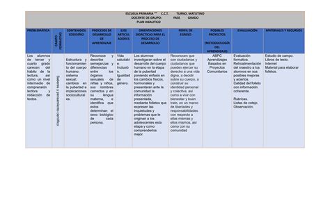 CAMPO FORMATIVO Rumbo Al Programa Analitico Docx