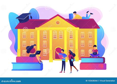 College Campus Concept Vector Illustration Stock Vector - Illustration of learning, cartoon ...