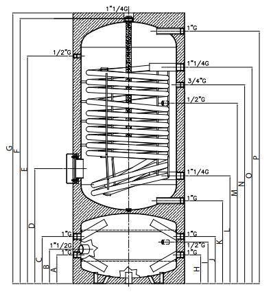 Eco HDWPU Warmtepomp Buffer Boiler Met 1 Warmtewisselaar