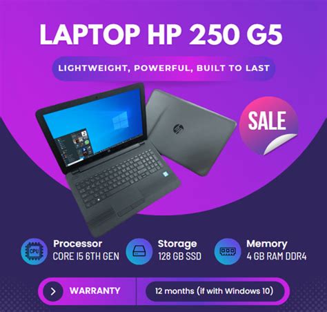 Laptop Hp 250 G5 Intel Core I5 6200 6th Gen 4gb Ddr4 Ram 128gb Sdd Wifi Camera 15 6 Hd Screen