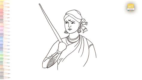 Rani lakshmi bai / Rani of Jhansi Drawing easy | How to draw Rani ...