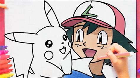 Como Dibujar A Ash Y Pikachu Paso A Paso Youtube