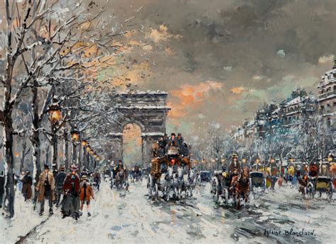 Paris Les Champs Lys Es Sous La Neige Antoine Blanchard