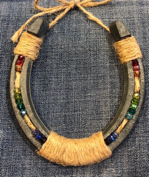 Horseshoe Rainbow Beaded Lucky Horse Shoe Etsy Rainbow Beads